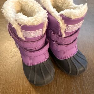 Cat & Jack Lavender and Charcoal Kids' Winter Boots